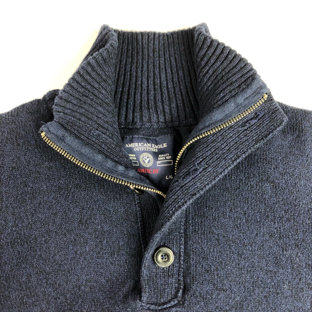 American Eagle Athletic Fit Button Zip Sweater - Picture 5 of 8